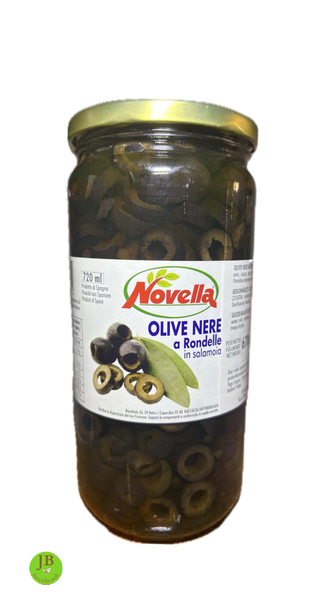 NOVELLA - černé olivy vypeckované 670 gr