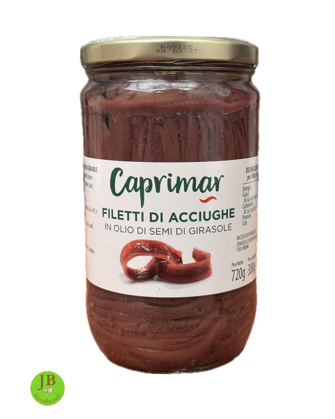 CAPRIMAR - sardelové filety ve slunečnicovém oleji 720 gr